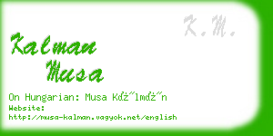 kalman musa business card